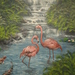 Mural Niche with Flamingos
